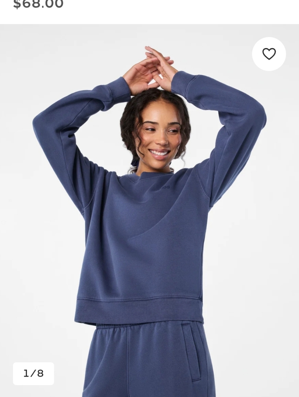 Like New ! FIGS 2ashed Navy Crewneck Sweatshirt